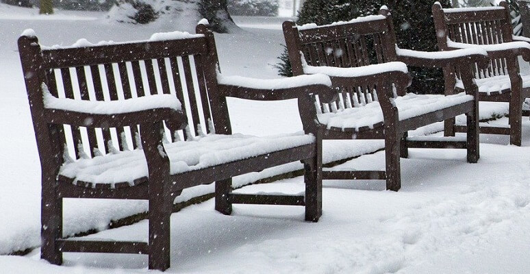 benches in winter